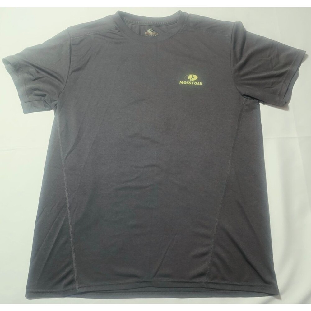 Mossy Oak Mens Large Gray Performance Graphic T Shirt Short Sleeve Sports Tee